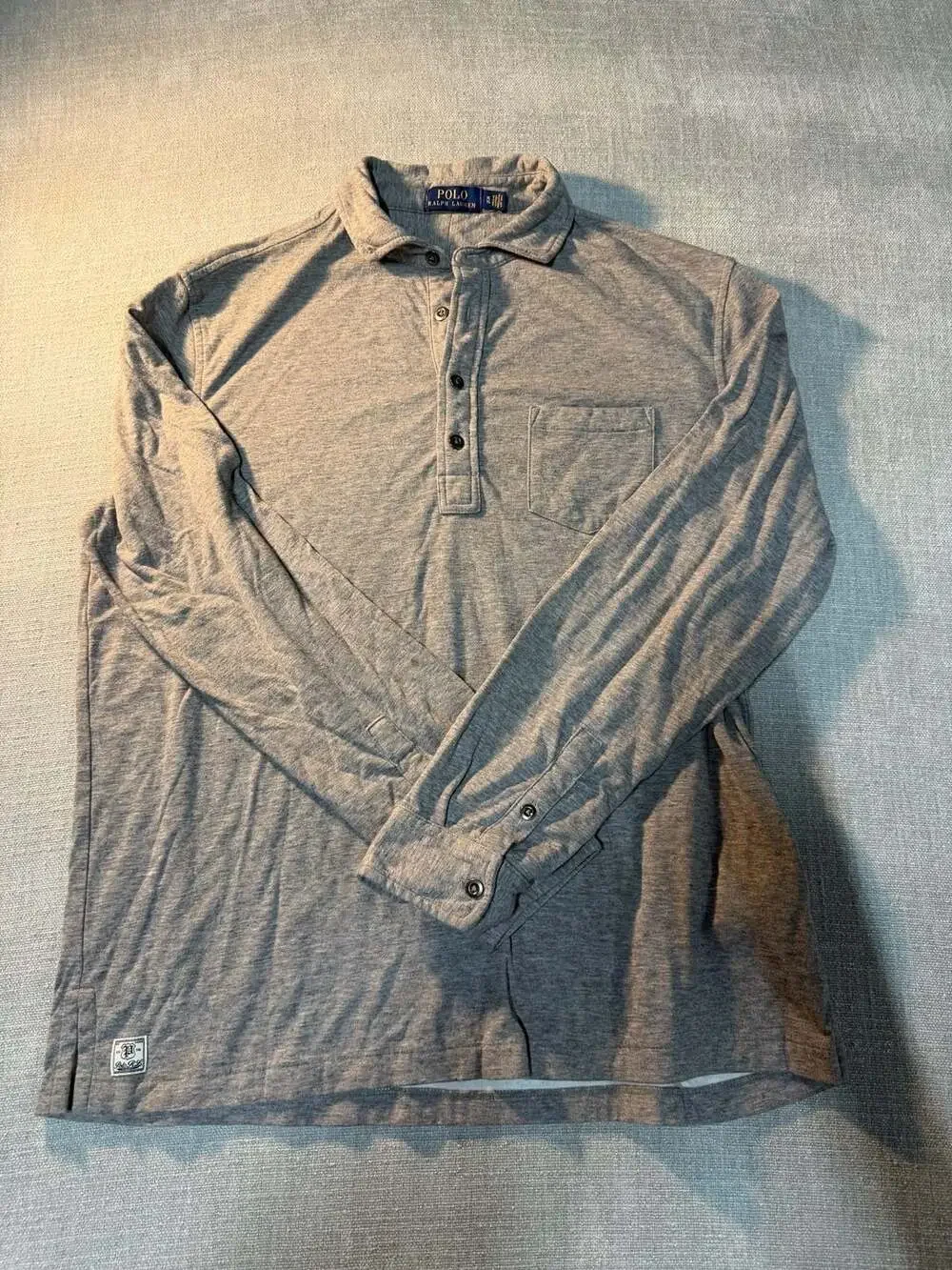 Polo Ralph Lauren Long Sleeve Henley Shirt Gray Size XL